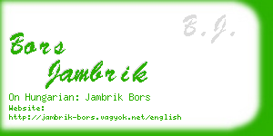 bors jambrik business card